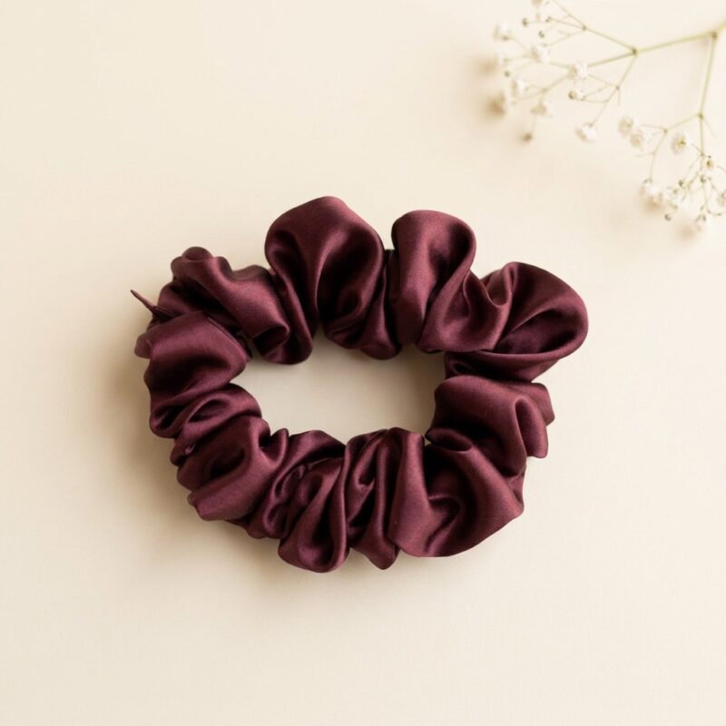 Šilkinė plaukų gumytė „Burgundija“ – 3 cm