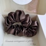 Šilkinė plaukų gumytė „Espresso“ – 3 cm – 3