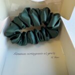 Šilkinė plaukų gumytė „Smaragdas“ – 3 cm – 3